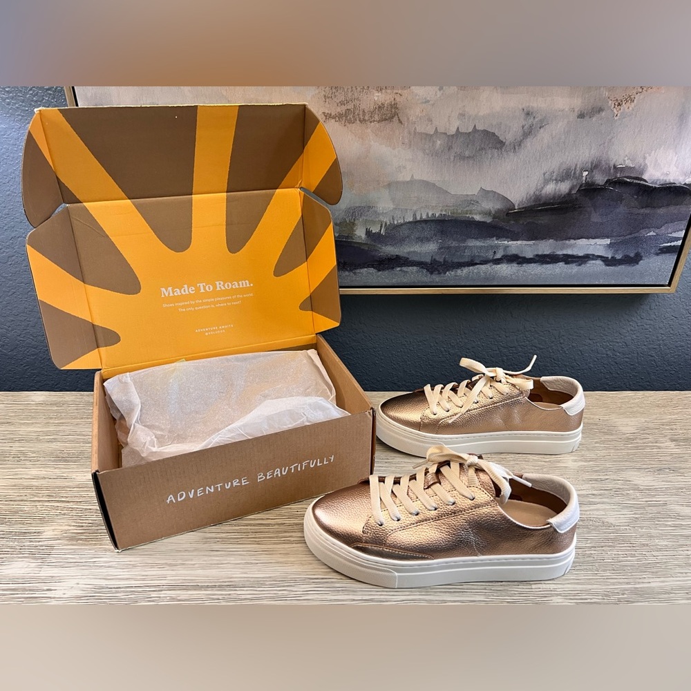 🆕 Soludos Metallic Platform Sneakers - Picture 2 of 9